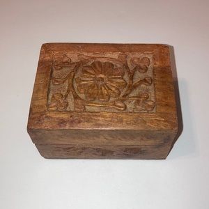Vintage Disney World Carved Wood Trinket Box